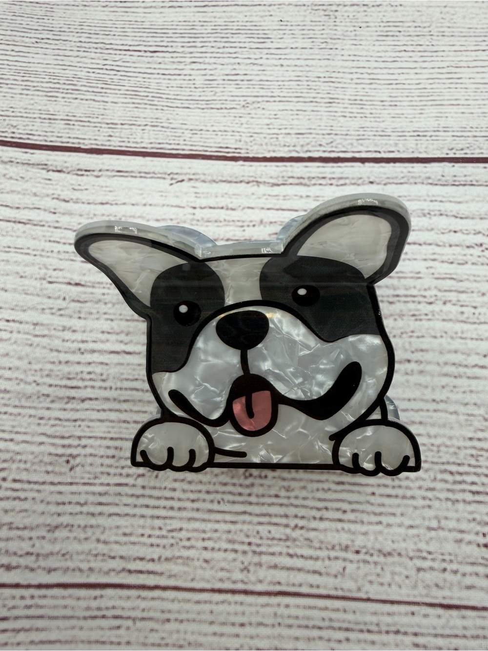 Dog White/Black Hair claw clip